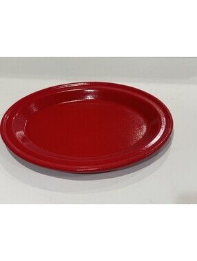 EMILE HENRY Oval Serving Platter Ceramic Red Speckled Deep With Rim